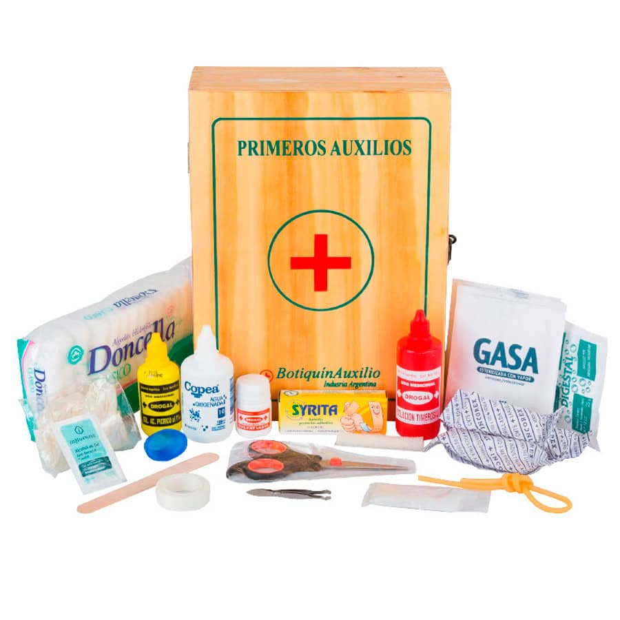 Botiquín primeros auxilios madera 35 ítems mod. MB - EVER SAFE®