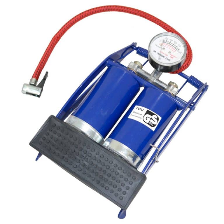 Inflador de pie doble cilindros con manómetro EVER SAFE®