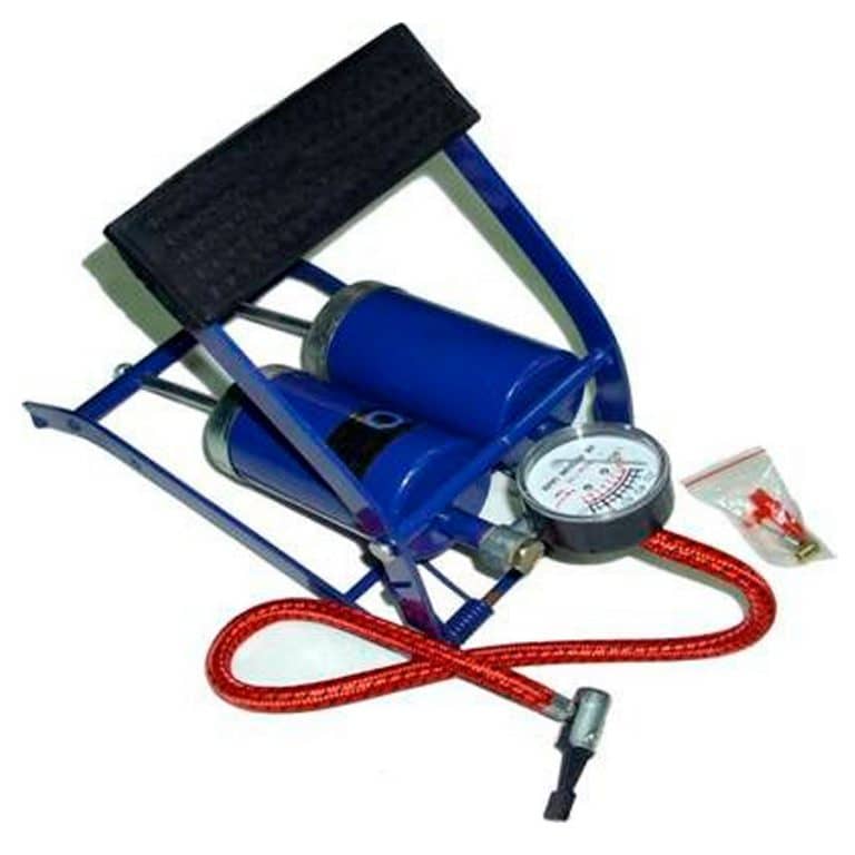 Inflador de pie doble cilindros con manómetro EVER SAFE®