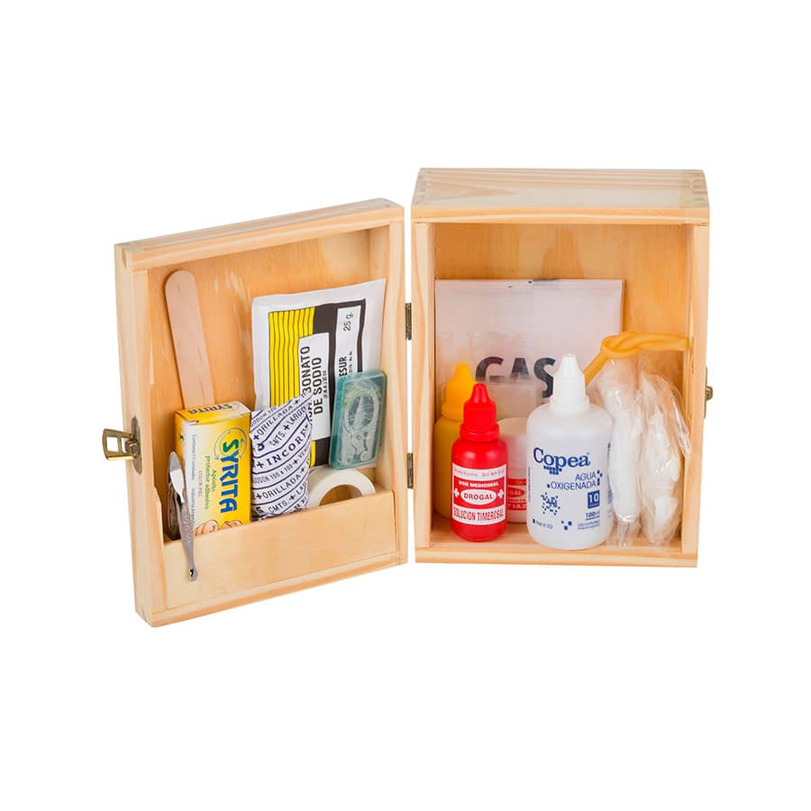 Botiquín De Primeros Auxilios Madera 27 items Modelo Ma Mini - EVER SAFE®